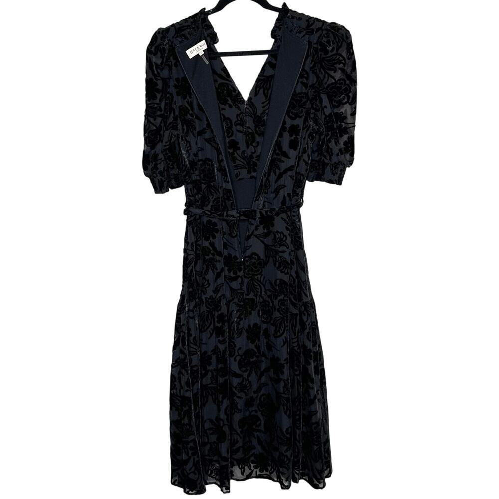 Anthropologie Hale Bob Kimbra Velvet Burnout Dress Women’s Black Size Large - Picture 4 of 6